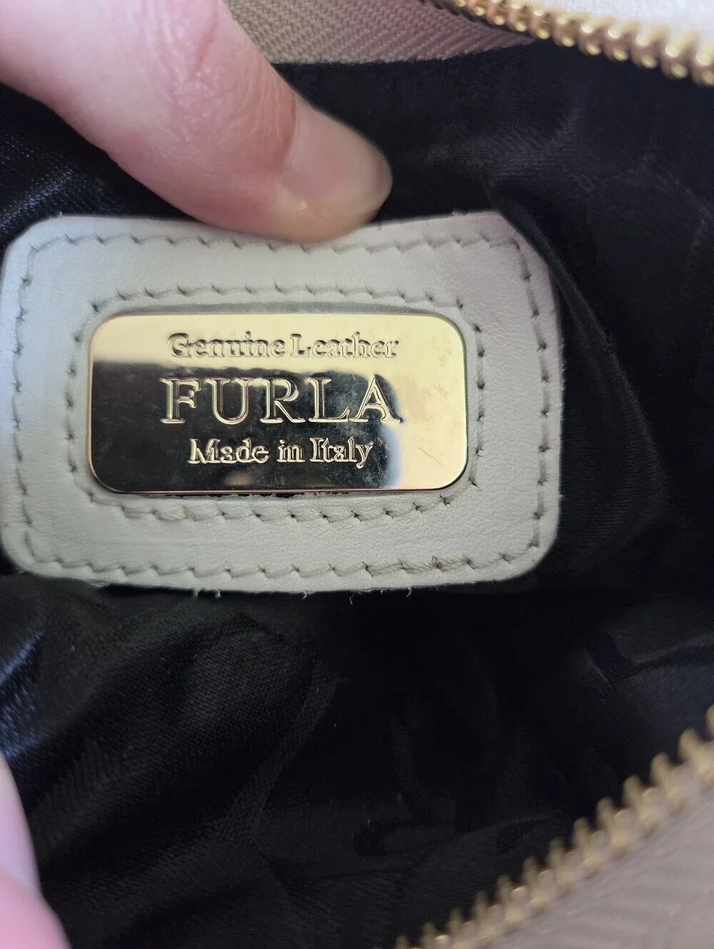 Furla Black & White Colorblock Leather Chain Strap Mini Bag Made in Italy